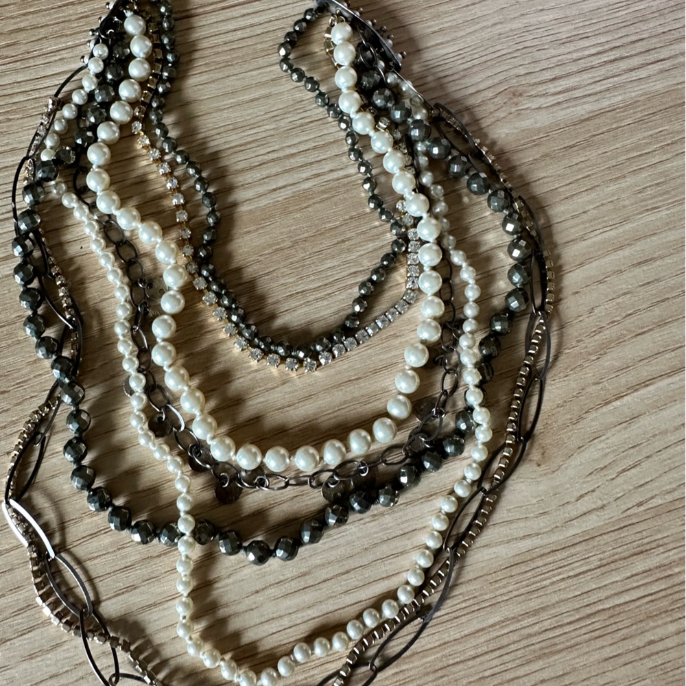 Chan Luu Beaded Pearl Chain multi strand necklace